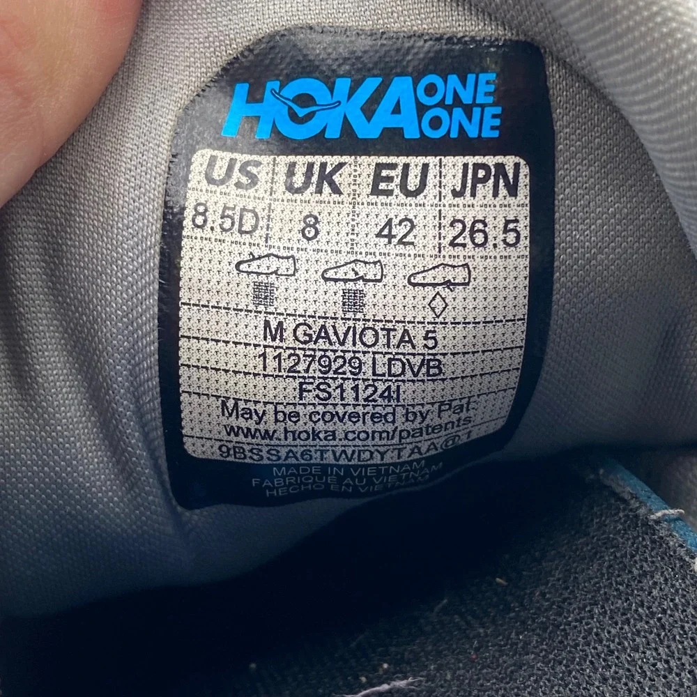 Hoka Gaviota 5 Running Shoes Mens 8.5 D Grey Blue Stability Sneaker 1127929 LDVB